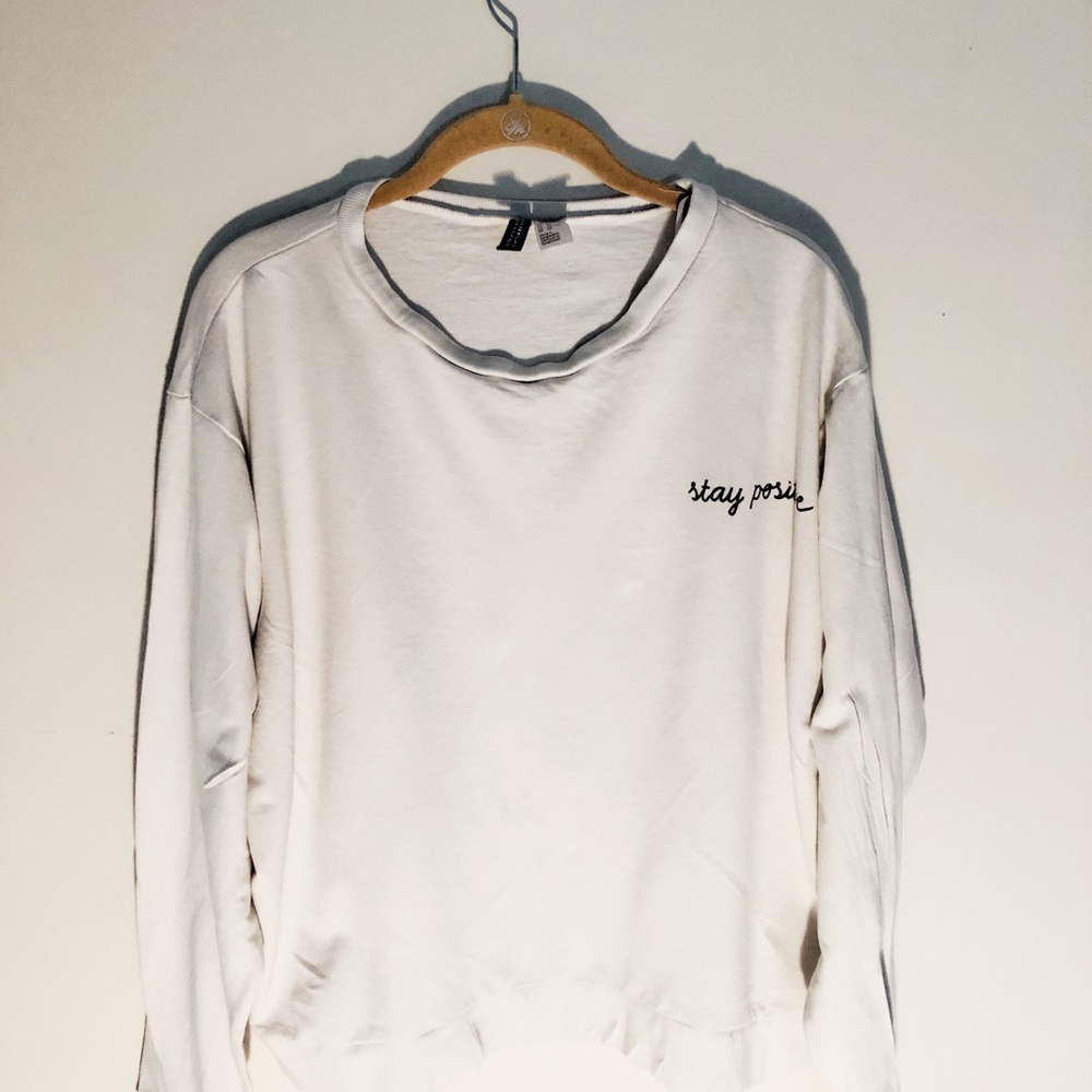 White Long Sleeve Shirt with Motif